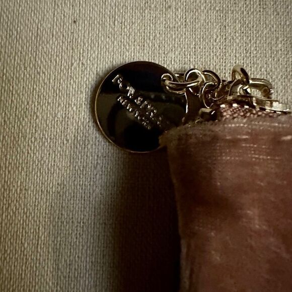 Bow & Drape NY gold sequin bead embellished pink velvet clutch pouch NWOT - Picture 4 of 11